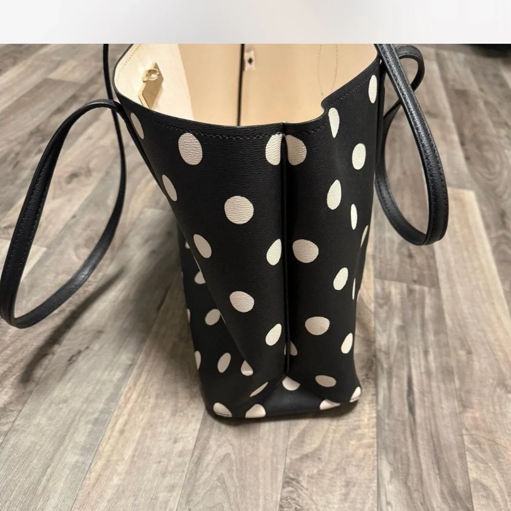 kate spade Black Tote with White Polka Dots
